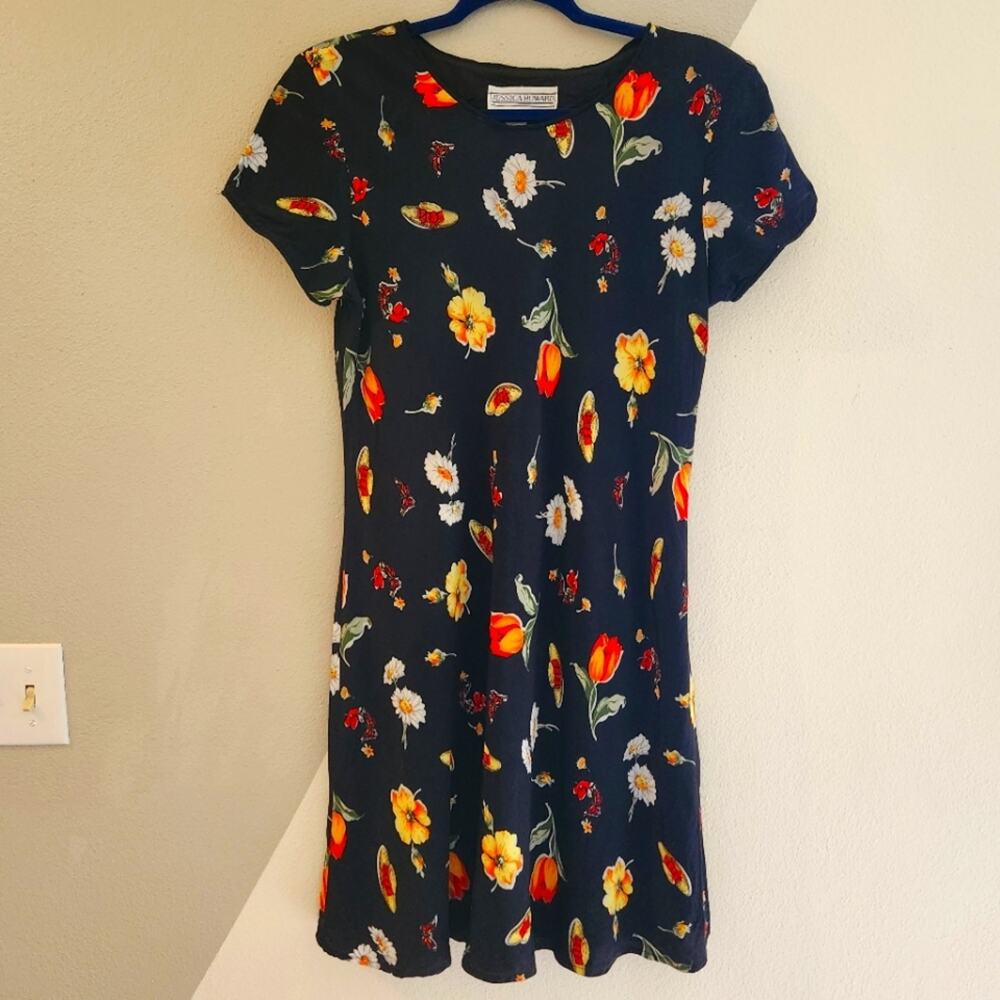 Vintage 90s Jessica Howard bias cut mini dress M